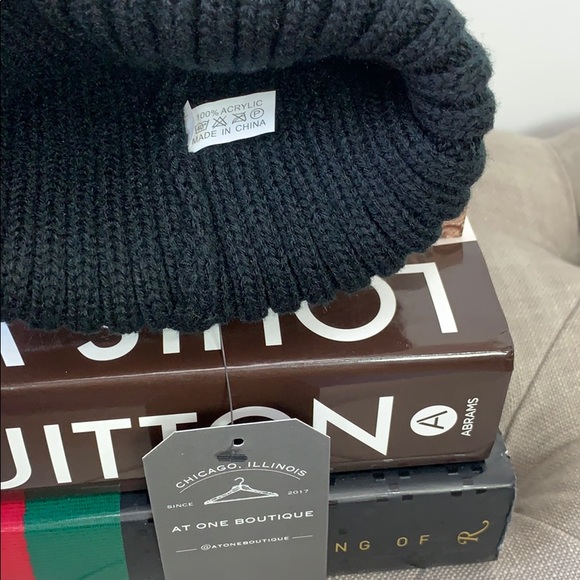 SOLD OUT // Faux Fur Pompom Ribbed Beanie Hat - Picture 4 of 7